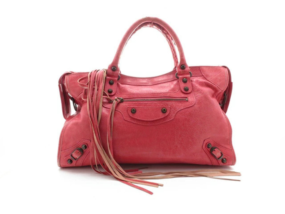 Balenciaga The City Shoulder Bag Calfskin Red